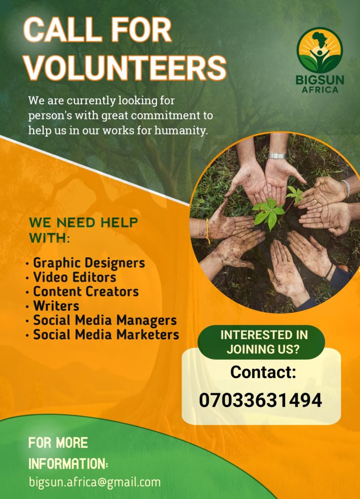 Join BIGSUN AFRICA as a volunteer and power change across Africa!